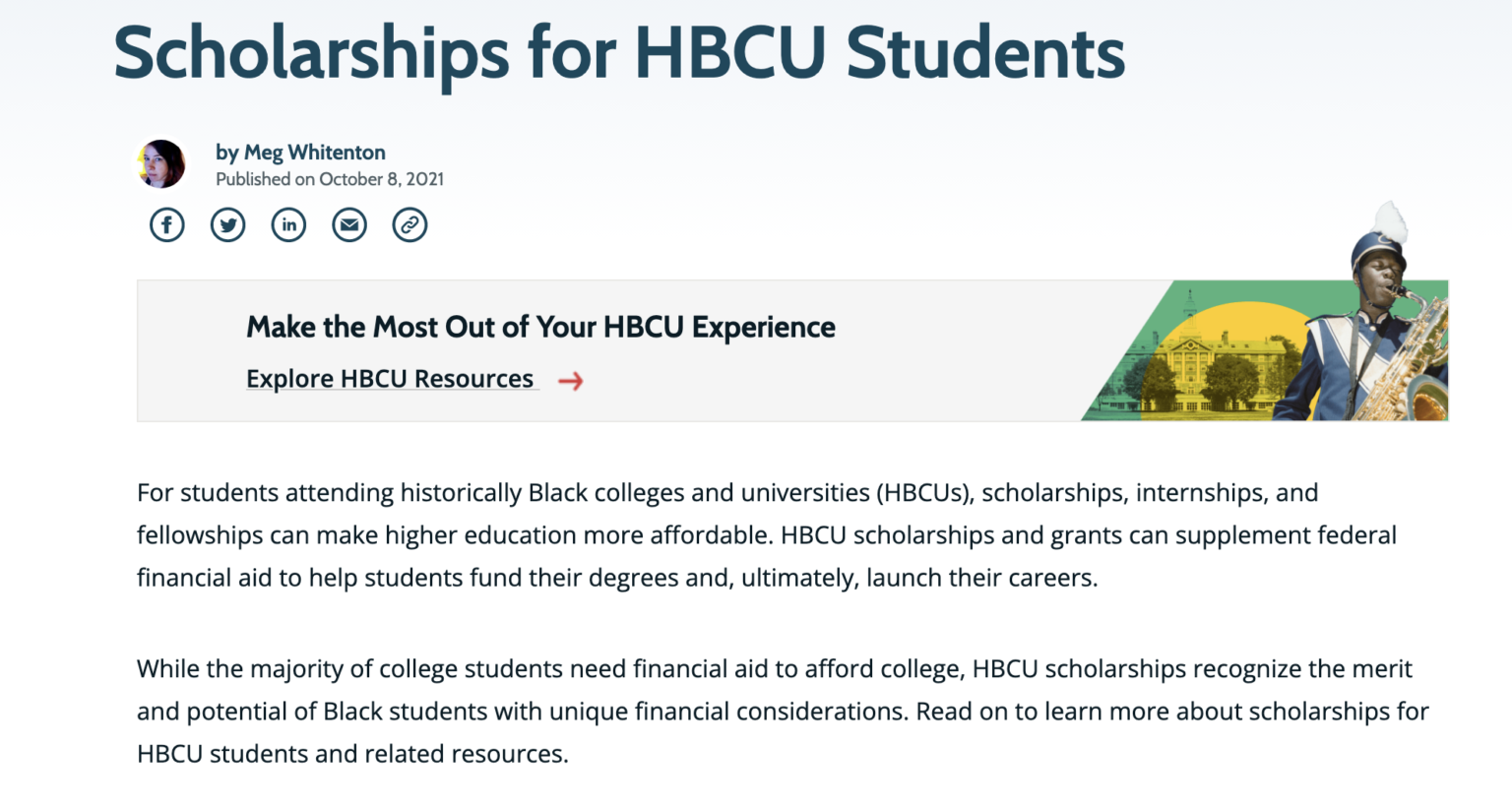 Scholarships for HBCU Students Foundation for Ensuring Access and Equity